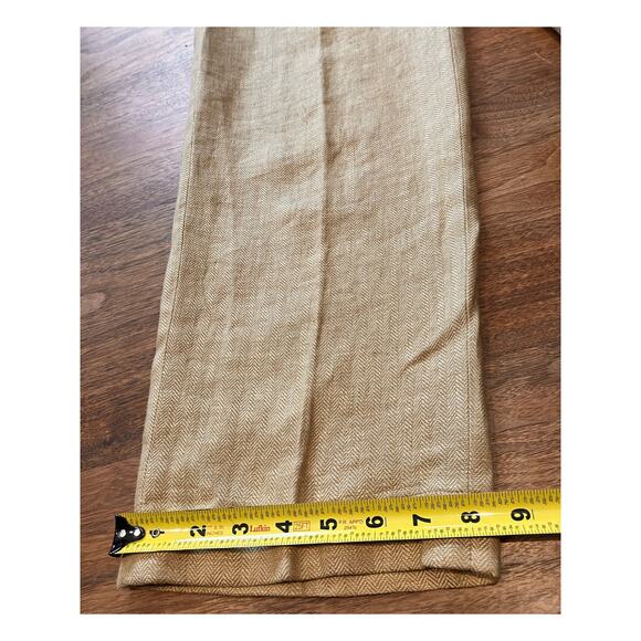 Brooks Brothers 346 Linen Pants Men’s 34x32 Tan Herringbone Dress Trousers - Picture 6 of 8